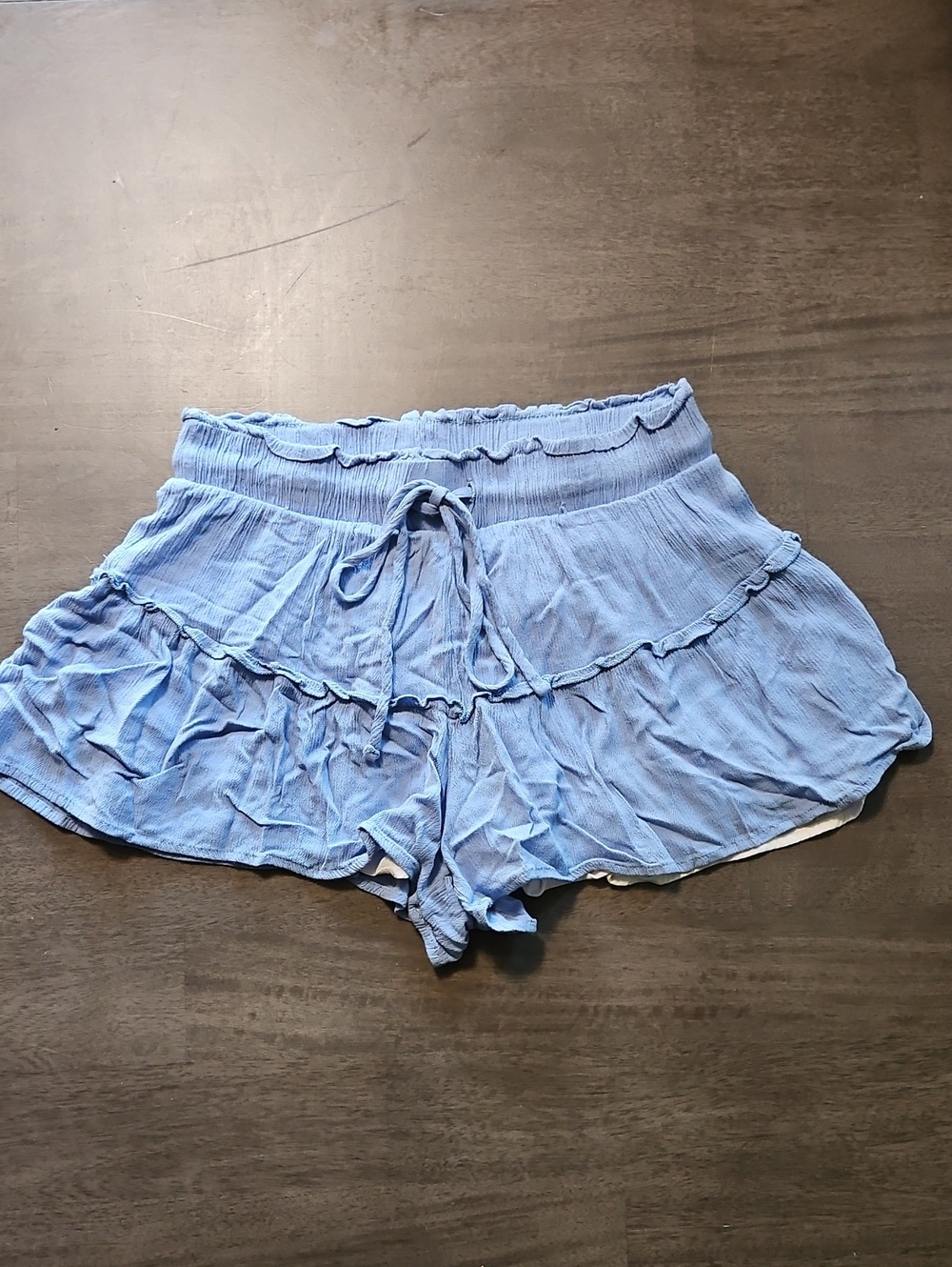 Altar'd State Light Blue Tiered Ruffle Skort Shorts